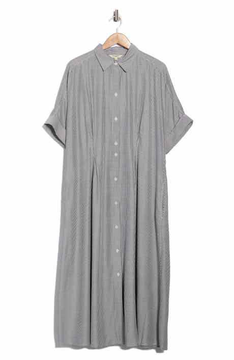 MAX STUDIO Elbow Sleeve Maxi Shirtdress