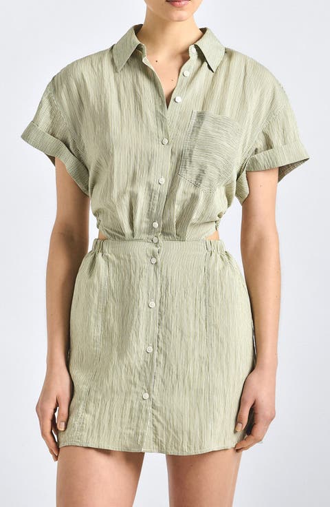 Alba Open Back Mini Shirtdress