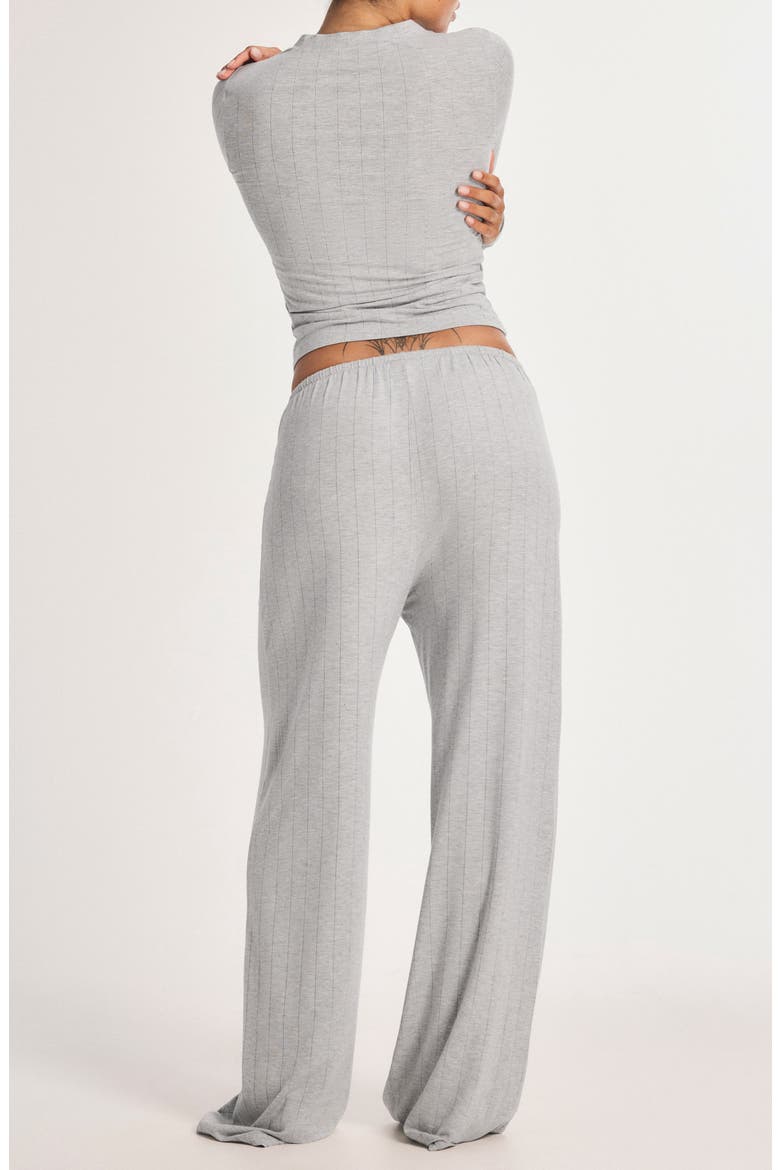 Sleek Stitch Sleep Henley, Alternate, color, PLATINUM GREY