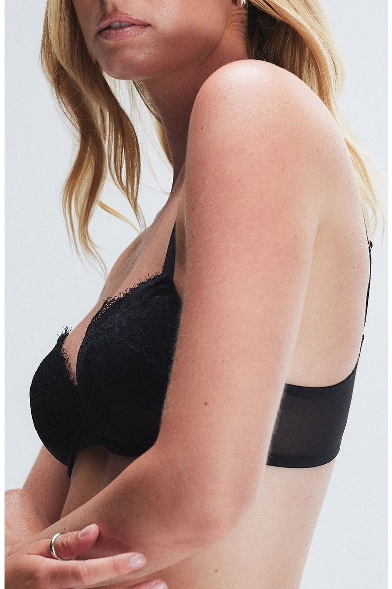 Nite Shade Underwire Padded Demi Bra, Alternate, color, BLACK CAVIAR