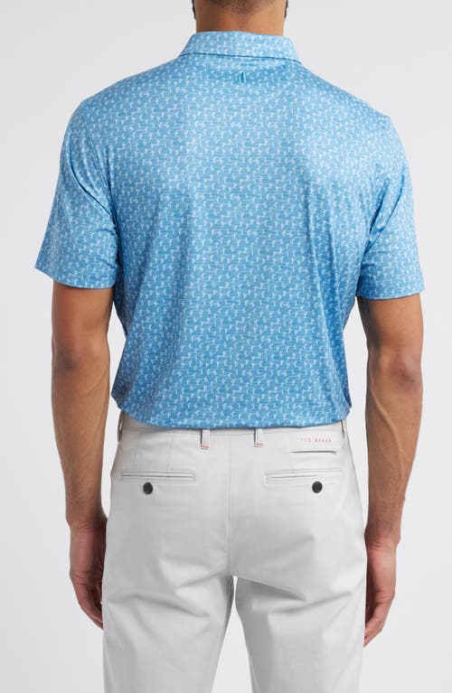 Johnnie-o Mojave Cactus Print Prep-formance Golf Polo In Barrels Blue
