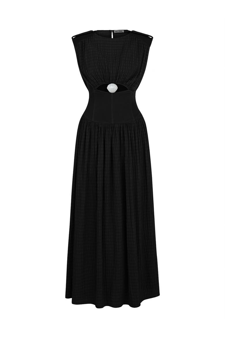 Seashell Acssesorized Cut-Out Dress, Alternate, color, Black