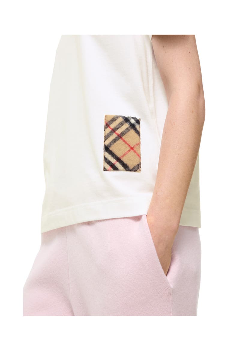 Check Label Cotton T-shirt, Alternate, color, Chalk white