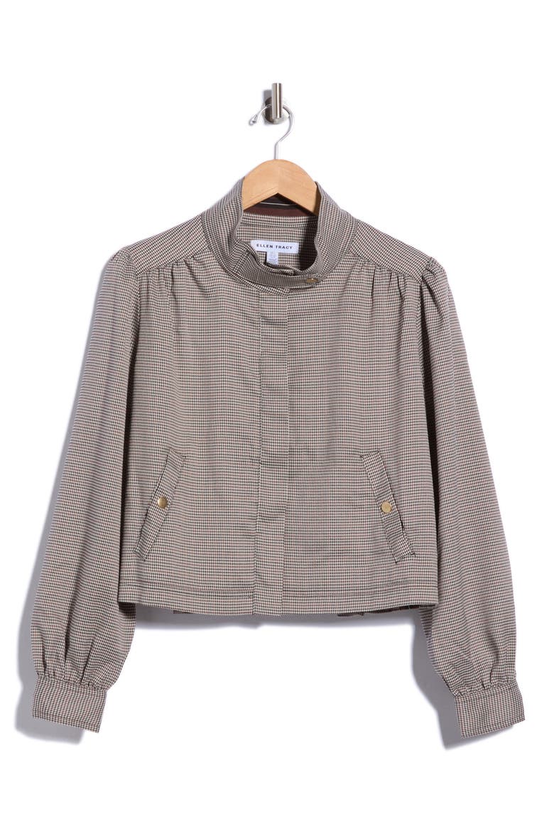 Houndstooth Stand Collar Jacket, Main, color, MULTI HOUNDSTOOTH