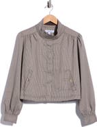 Ellen Tracy Houndstooth Stand Collar Jacket