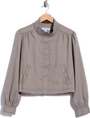 Ellen Tracy Houndstooth Stand Collar Jacket