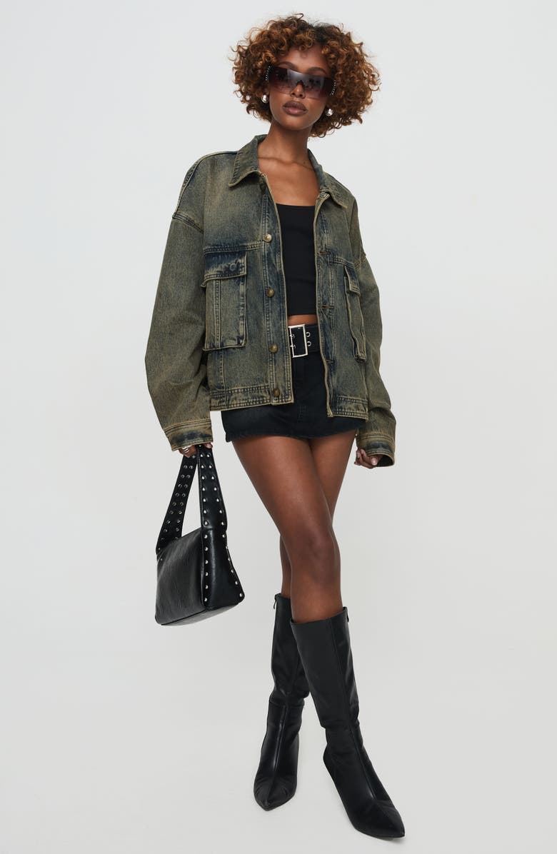 Princess Polly Kier Oversize Denim Jacket, Alternate, color, 