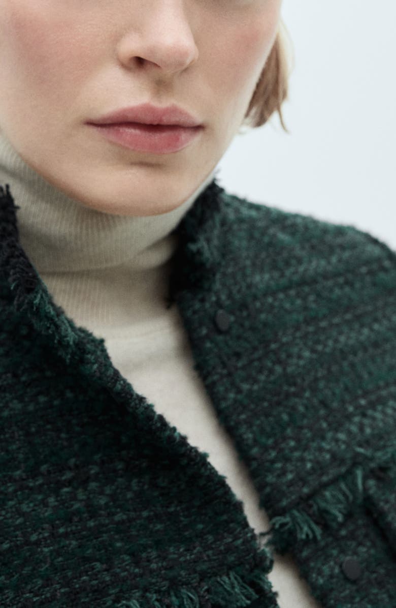 MANGO High Collar Tweed Jacket, Alternate, color,