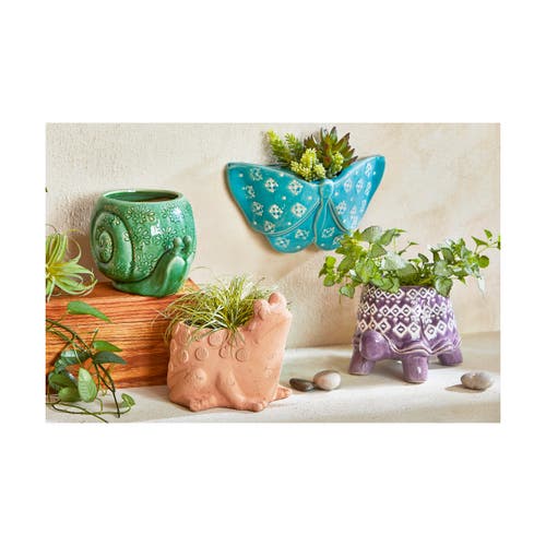 Tag Purple Turtle Planter Terracotta Garden Pot For Summer Decor In Purple