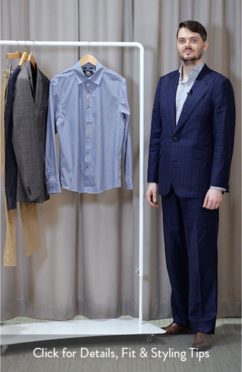 Slim Fit Round Geo Print Performance Button-Up Shirt, sales video thumbnail