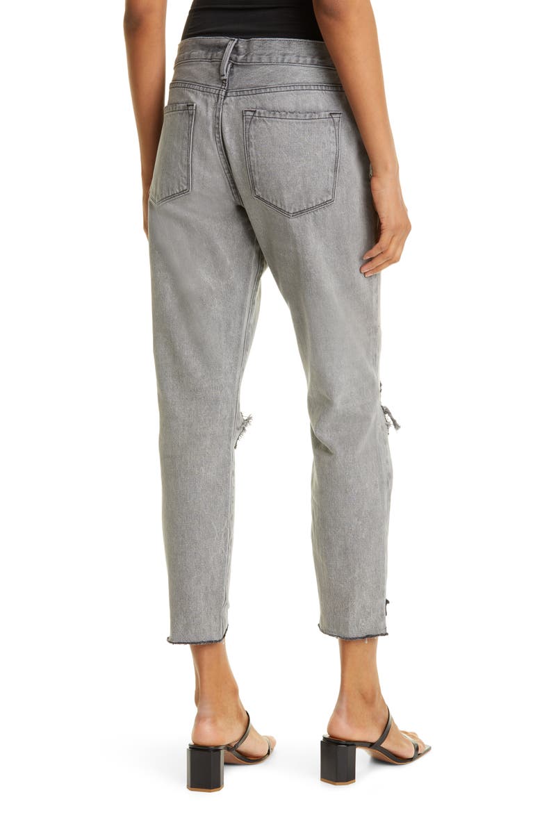 Le High Ripped Raw Hem Crop Skinny Jeans, Alternate, color, HARBOR ROAD RIPS