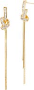 SAVVY CIE JEWELS Knotted Cubic Zirconia Drop Earrings