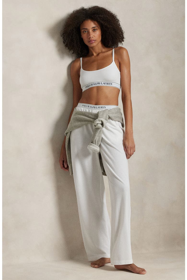 Logo Waistband Cotton & Modal Pajama Pants, Alternate, color, WHITE CLOUD