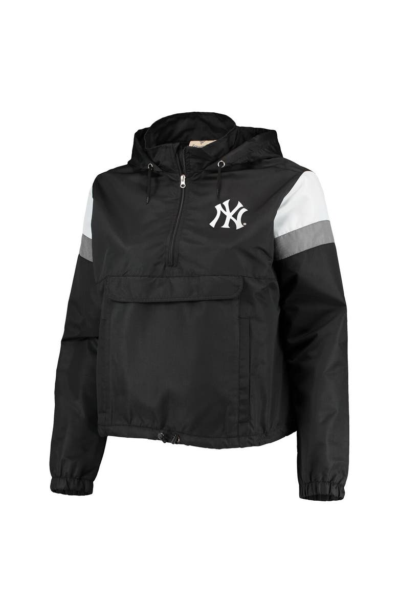 PROFILE Women's Black/Gray New York Yankees Plus Size Anorak Quarter-Zip Hoodie, Alternate, color, 