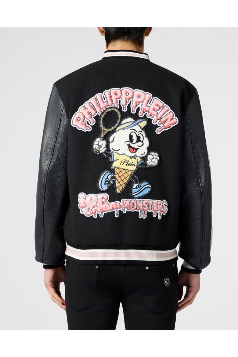 College Bomber Ice Cream Monsters Men, Alternate, color, black