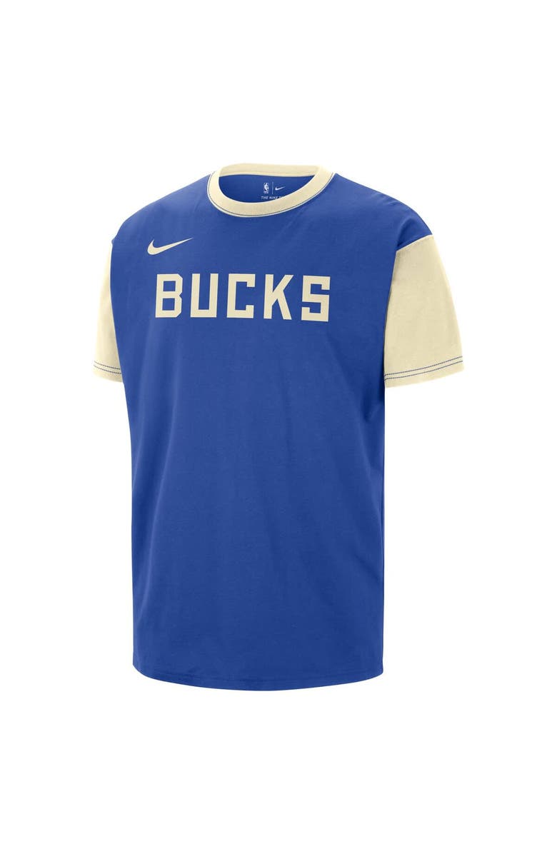 Nike Men's Nike Royal Milwaukee Bucks 2024/25 City Edition Courtside Color Block T-Shirt, Alternate, color, 