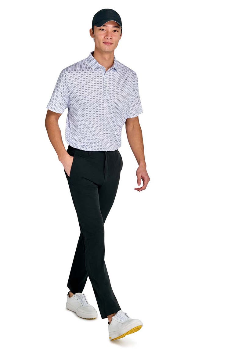 Regular Fit Micro Floral Dot Recycled Performance Golf Polo, Alternate, color, WHITE/BLUE