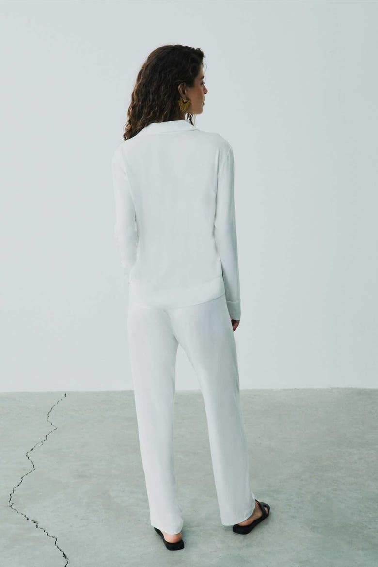 Ella Soft Viscose Pyjama Set, Alternate, color, White
