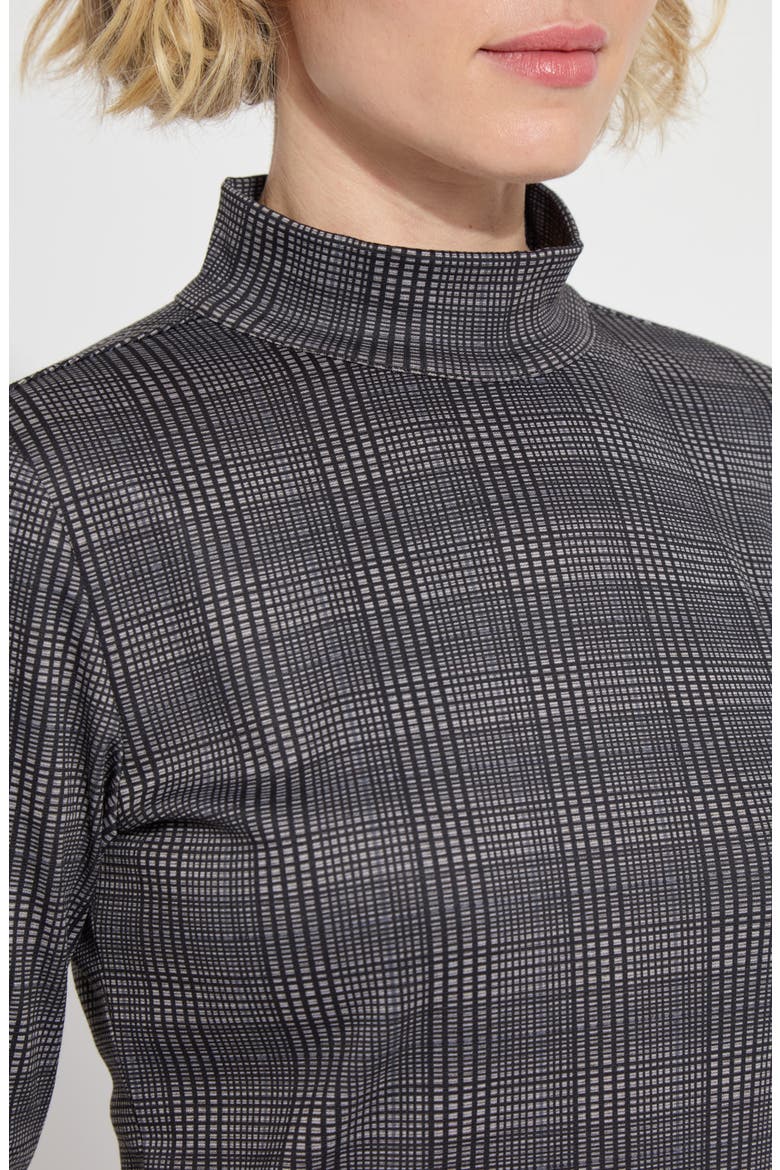 Lena Ponte Mock Neck Top, Alternate, color, OPPOSITE CHECK