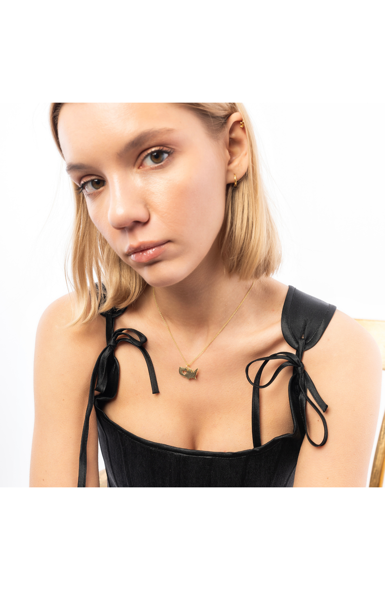 Spero London Love USA (America) Map Heart Necklace Sterling Silver, Alternate, color, Gold