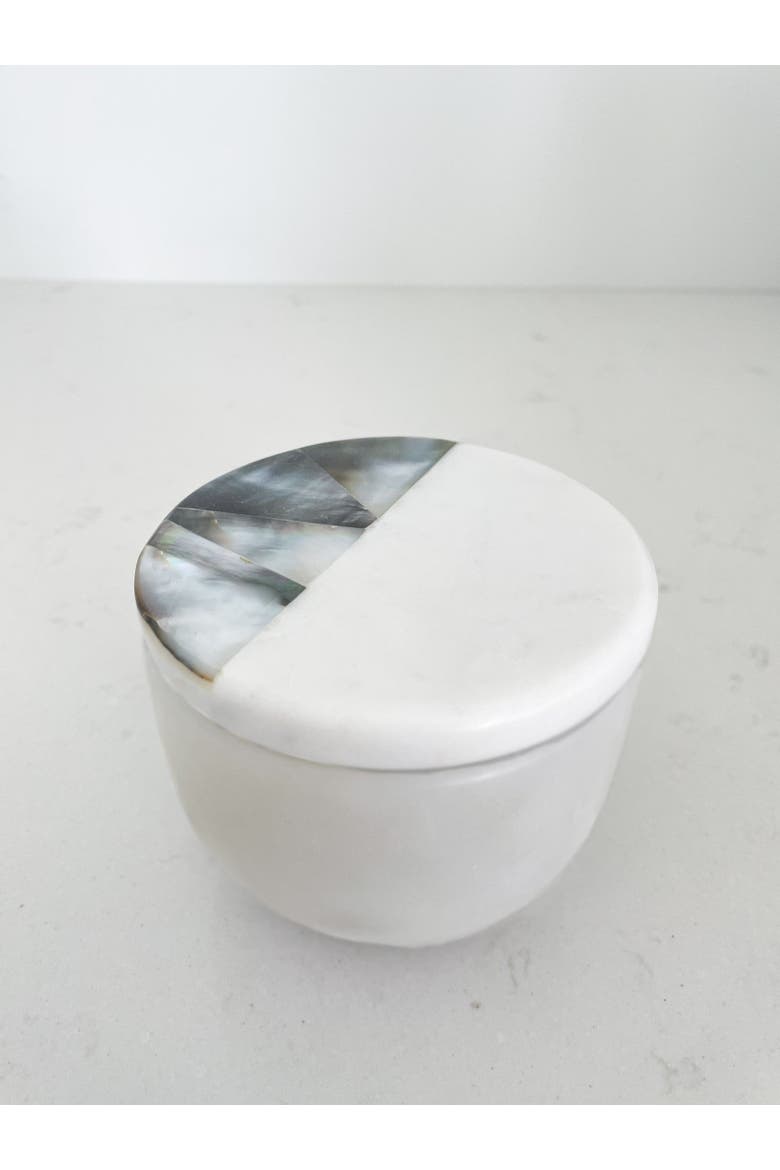 Grey Mother of Pearl Lavender Candle, Alternate, color, White