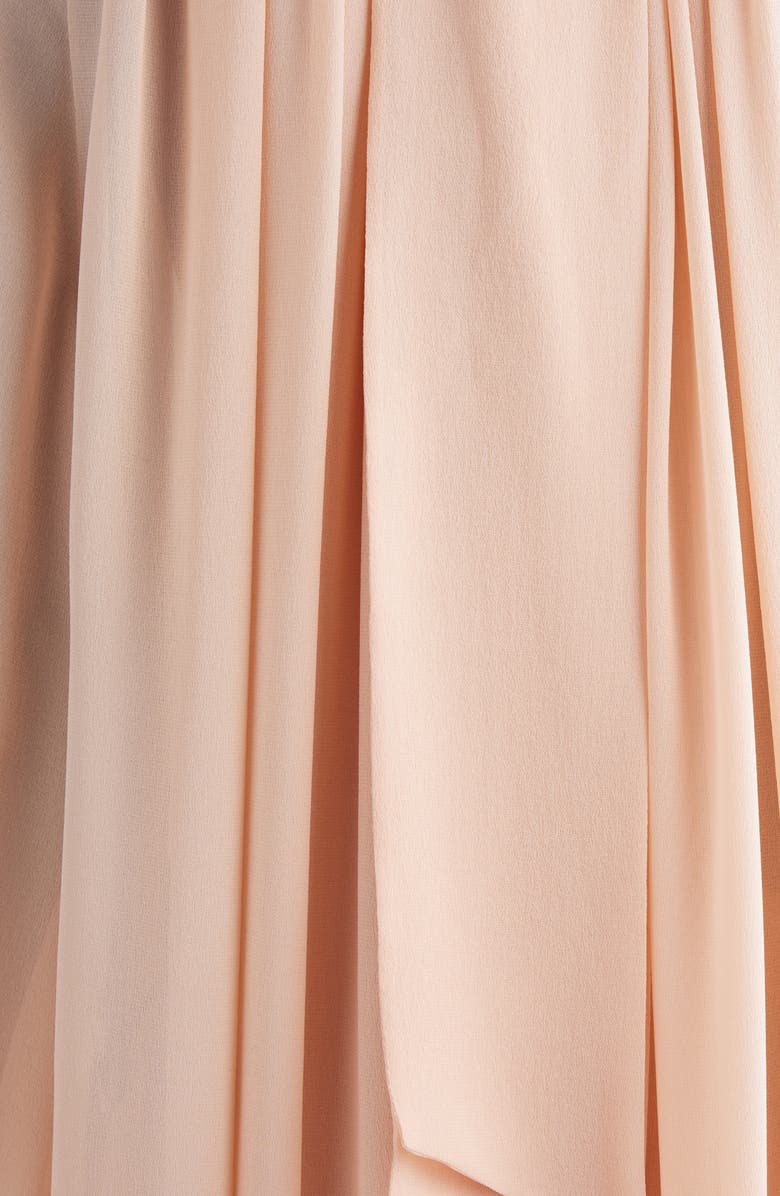 Chloé Long Sleeve High-Low Silk Crepe Dress, Alternate, color,