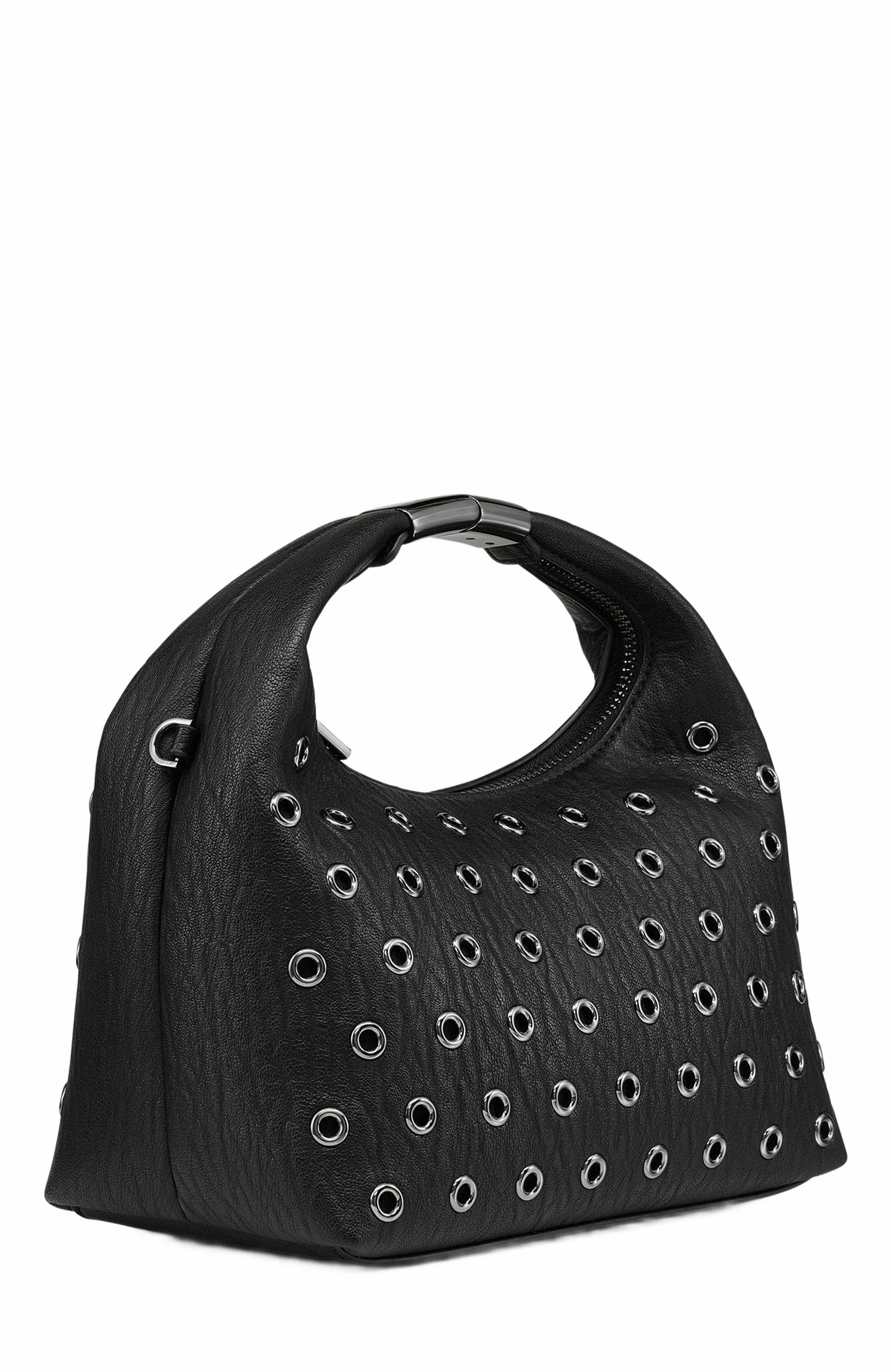DKNY Mel Top-Zip Hobo Bag, Alternate, color, Blk/Gunmetal