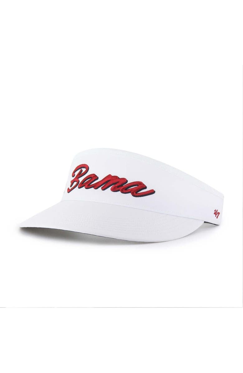 '47 Men's '47 White Alabama Crimson Tide Melbourne brrr° Adjustable Visor, Alternate, color,