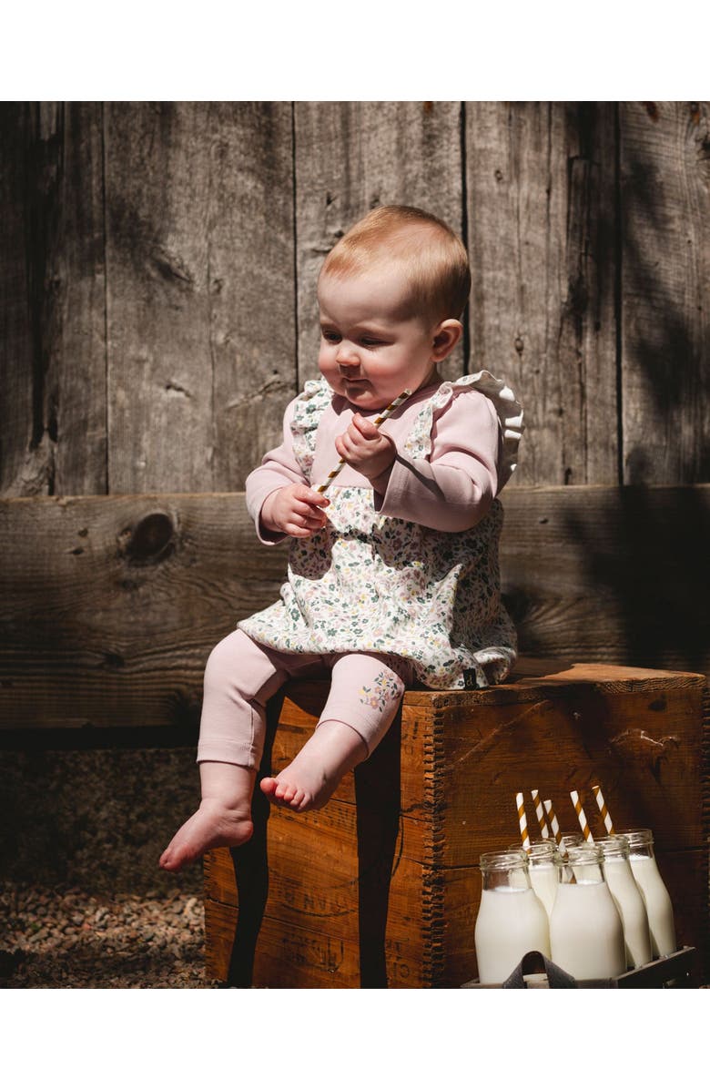 Deux par Deux Organic Cotton Bi-Material Tunic and Leggings Set, Alternate, color, Neutral Purple