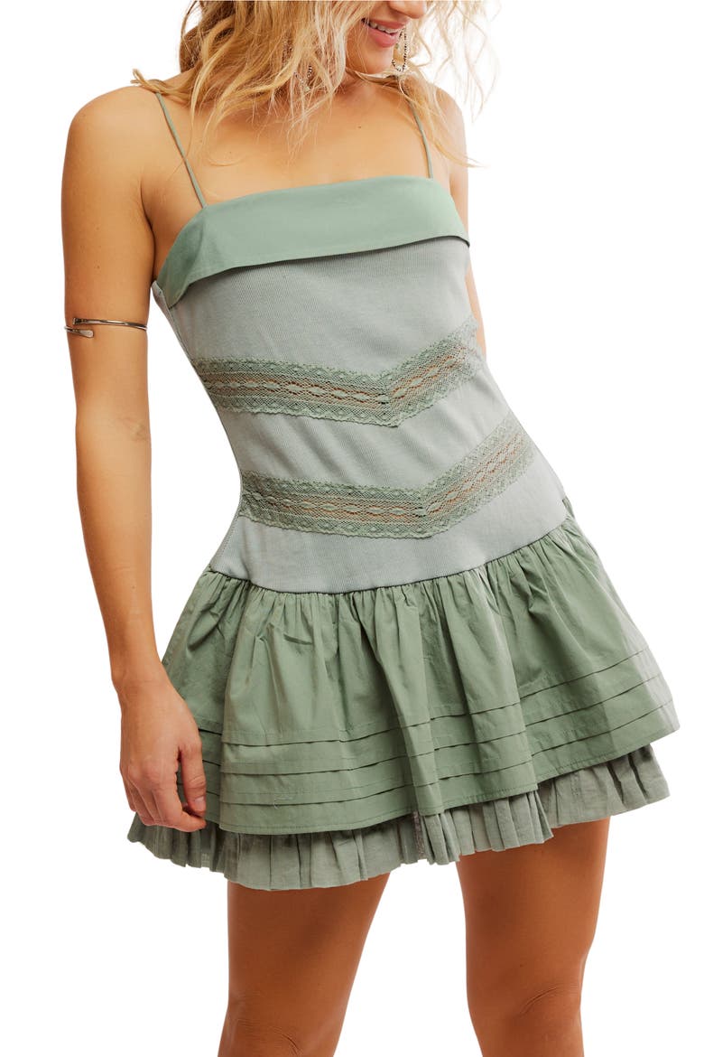 Bliss Stretch Cotton Minidress, Alternate, color, LILY PAD