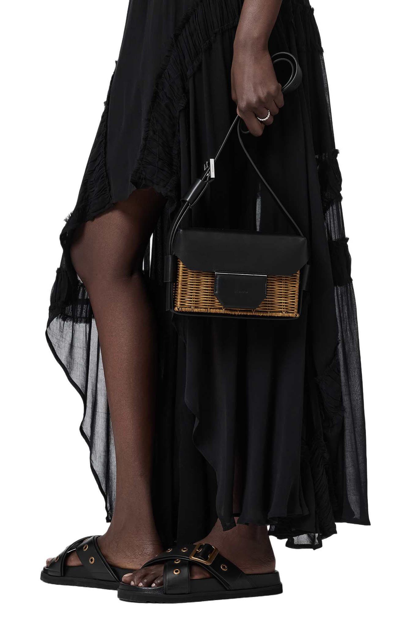 Monique Wicker Crossbody, Alternate, color, BISCUIT/ BLACK