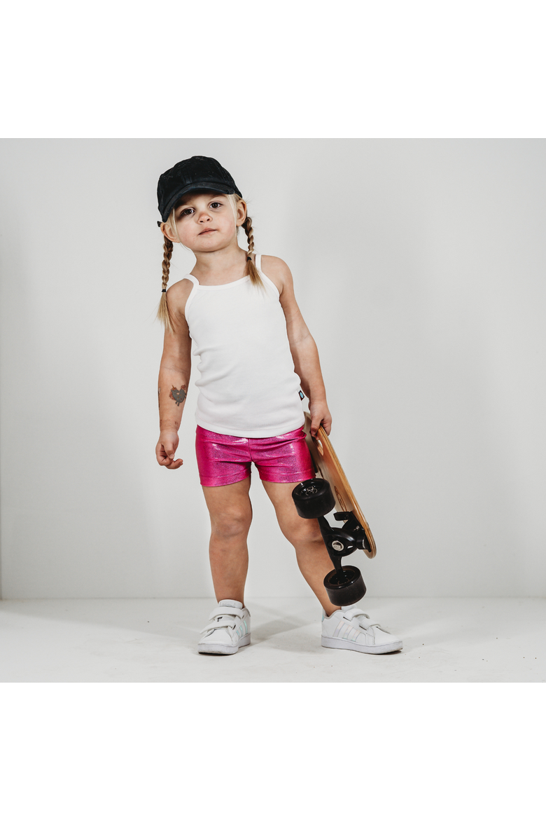 Baby Girls Printed Novelty Bike Shorts, Alternate, color, Gold Sparkly Shimmer