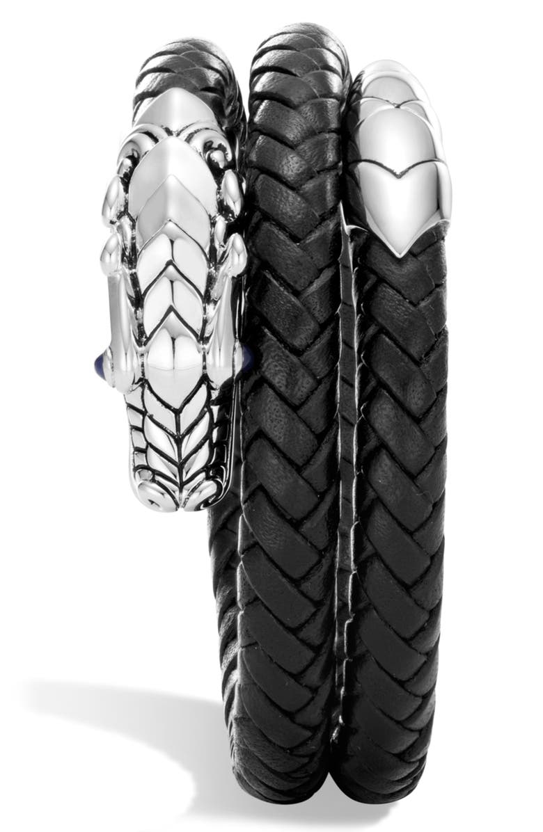 John Hardy Legends Naga Coiled Leather Bracelet, Alternate, color, 