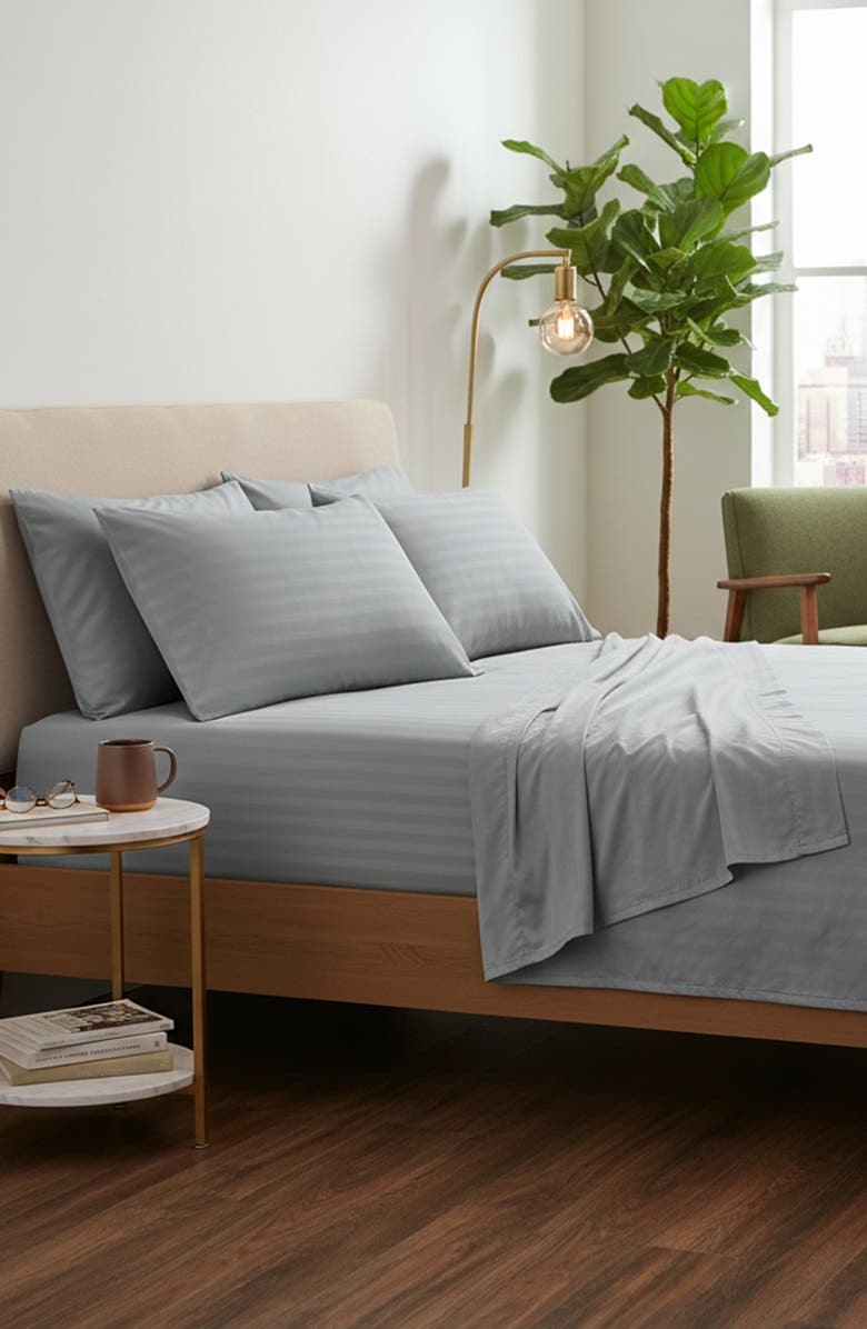 Luxury Home Dobby Stripe Sheet Set, Alternate, color,