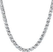 Bliss Diamond Certified 38.34Ct Natural Diamond 25.5" Tennis Necklace 14k Gold