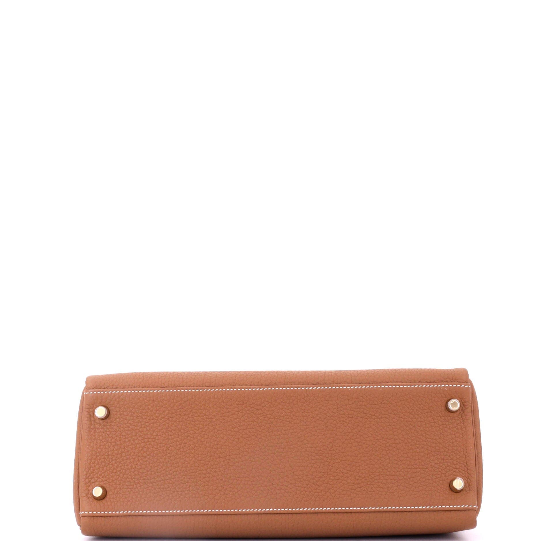 Pre-Owned Hermes Kelly Handbag Brown Togo with Gold Hardware 32, Alternate, color, Gold