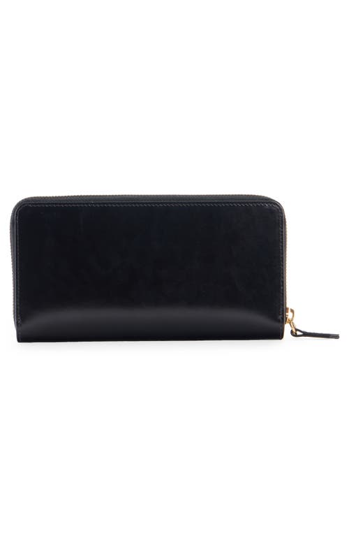 Chloé Iconic Shiny Leather Zip Long Wallet In Black