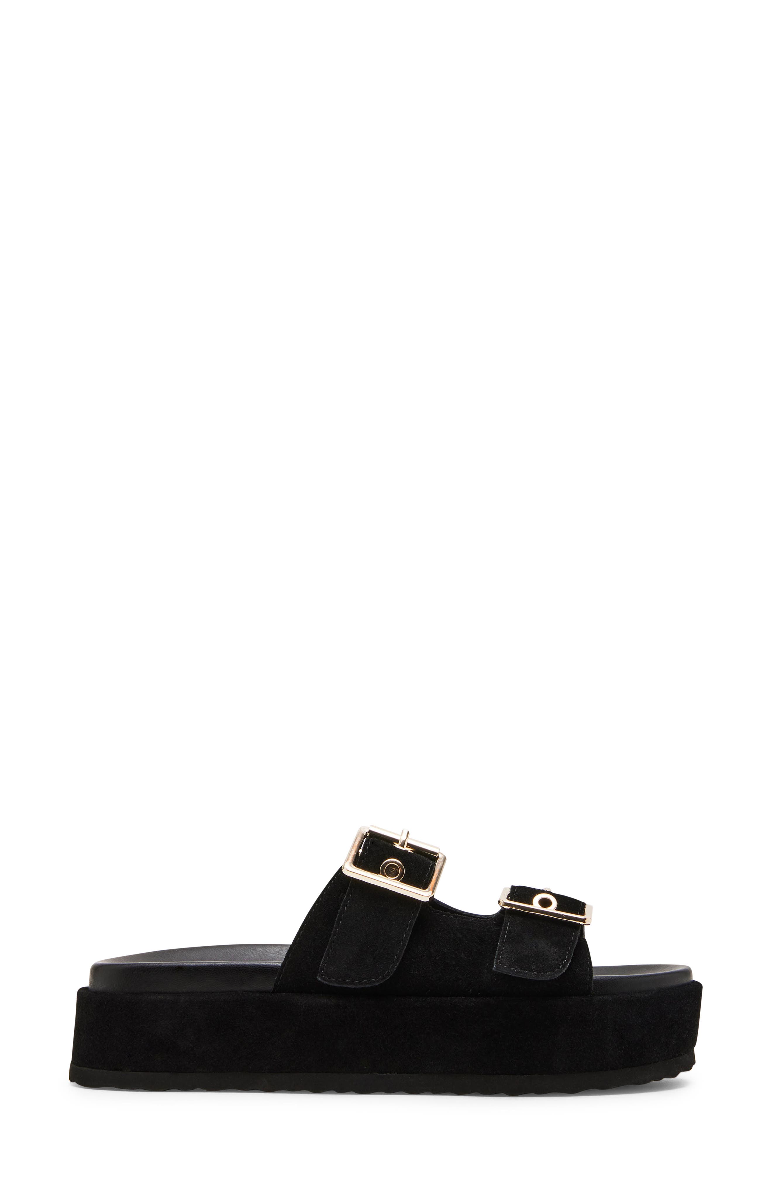 Katie Platform Slide Sandal, Alternate, color, BLACK SUEDE