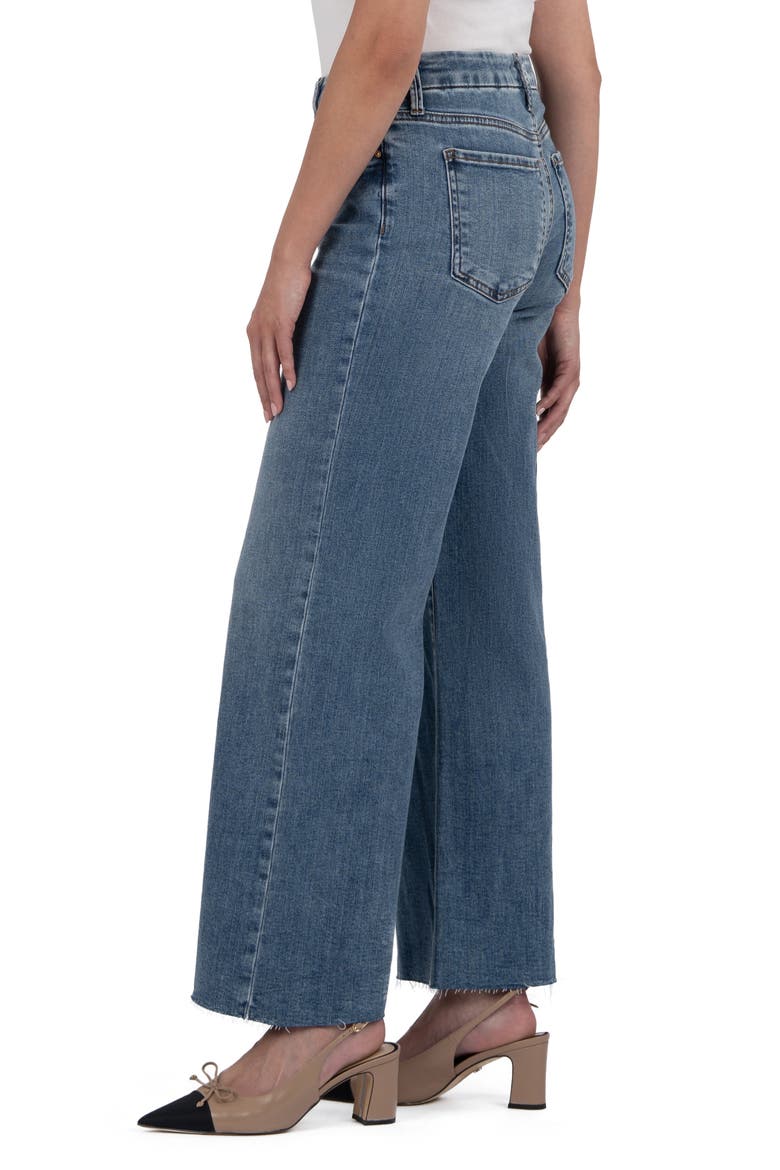 Meg Fab Ab High Waist Raw Hem Ankle Wide Leg Jeans, Alternate, color, OPTIMISM BLUE