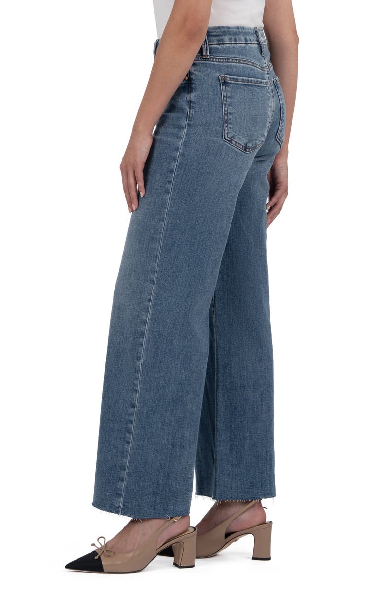 Meg Fab Ab High Waist Raw Hem Ankle Wide Leg Jeans