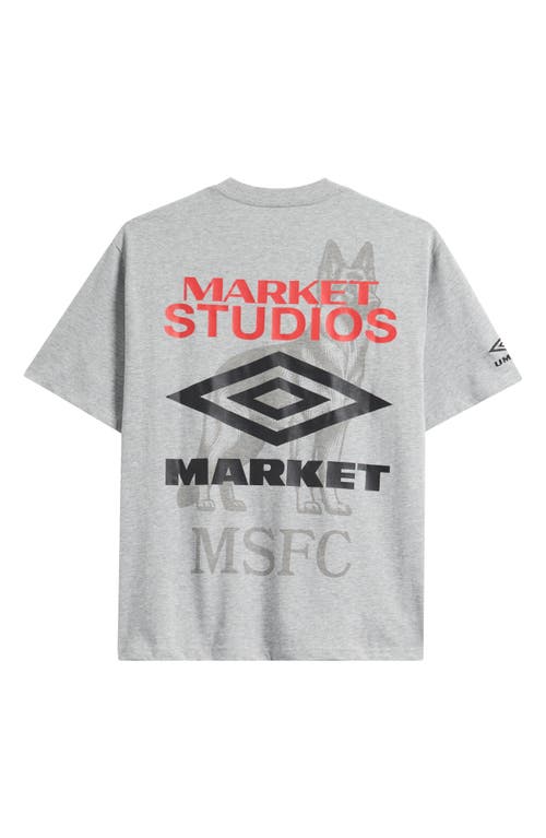 Market Running Man Graphic T-shirt In Gray