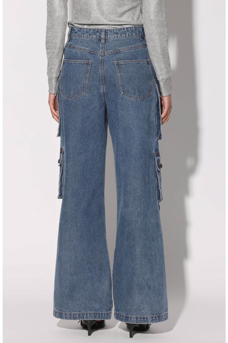 Tyree High Waist Wide Leg Cargo Jeans, Alternate, color, DARK WASH