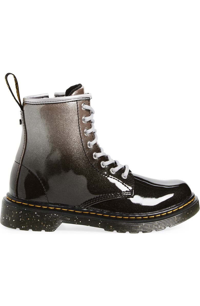 Dr. Martens Kids' Glitter Ombré Boot, Alternate, color, Silver And Black