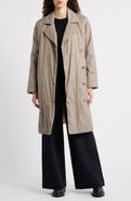 Eileen Fisher High Collar Padded Longline Coat