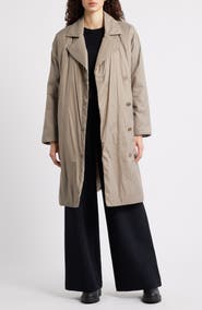 Eileen Fisher High Collar Padded Longline Coat