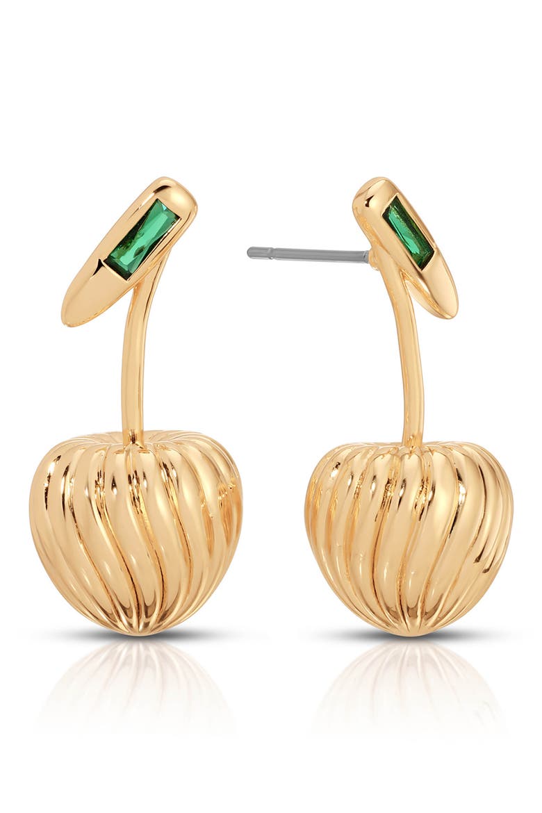 Sweet Cherry Drop Earrings, Alternate, color, GREEN
