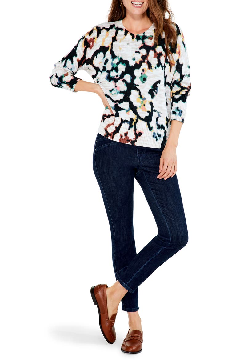 Women's Abstract Print Sweater, Alternate, color, NEUTRAL MULTI