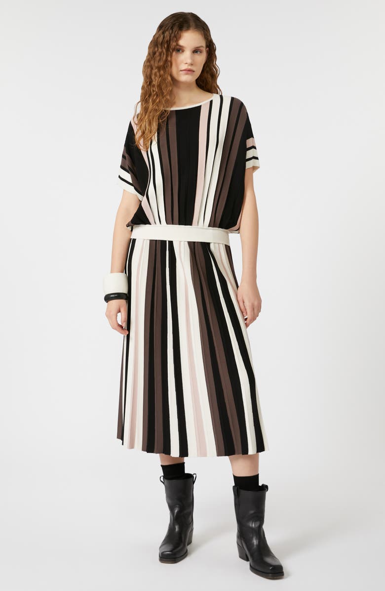 Weekend Max Mara Pegola Stripe Crop Knit Top, Alternate, color, Black Multi Colour