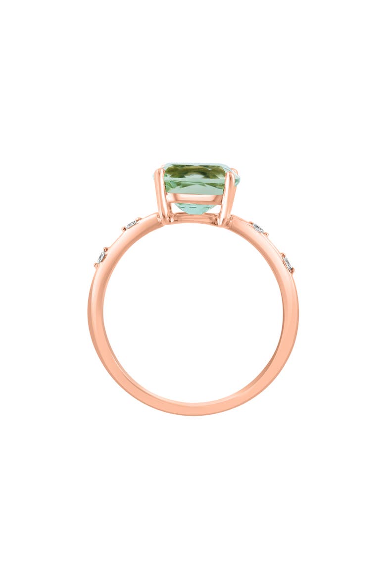 14K Rose Gold Pavé Diamond Quartz Ring, Alternate, color, BLUE