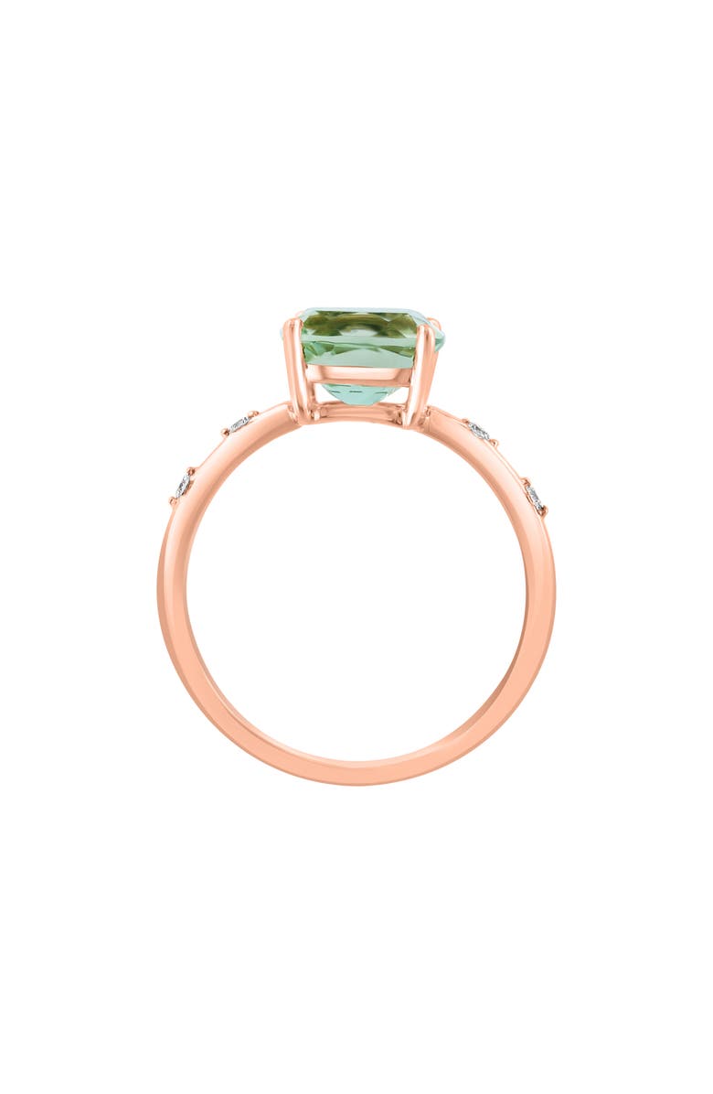 EFFY 14K Rose Gold Pavé Diamond Quartz Ring, Alternate, color, Pink